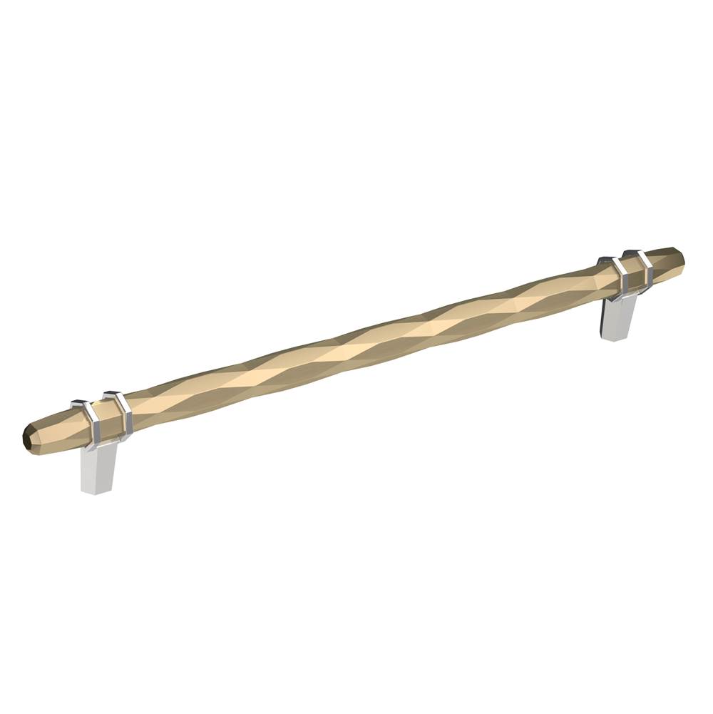 Amerock London 10-1/16 in (256 mm) Center-to-Center Golden Champagne/Polished Chrome Cabinet Pull