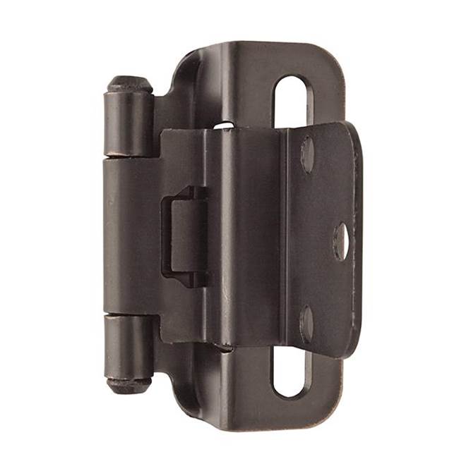 Amerock 3/8in (10 mm) Inset Self-Closing, Partial Wrap Oil-Rubbed Bronze Hinge - 2 Pack