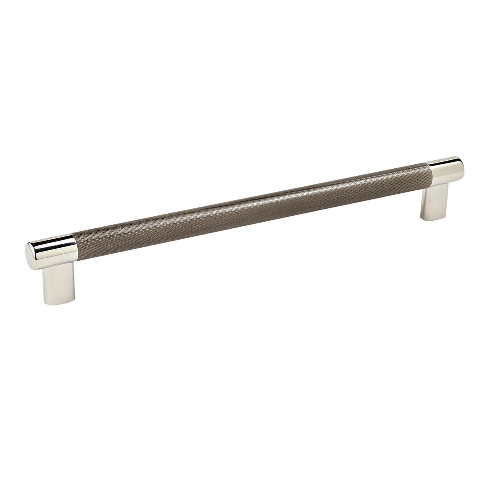 Amerock Esquire 10-1/16 in (256 mm) Center-to-Center Polished Nickel/Gunmetal Cabinet Pull