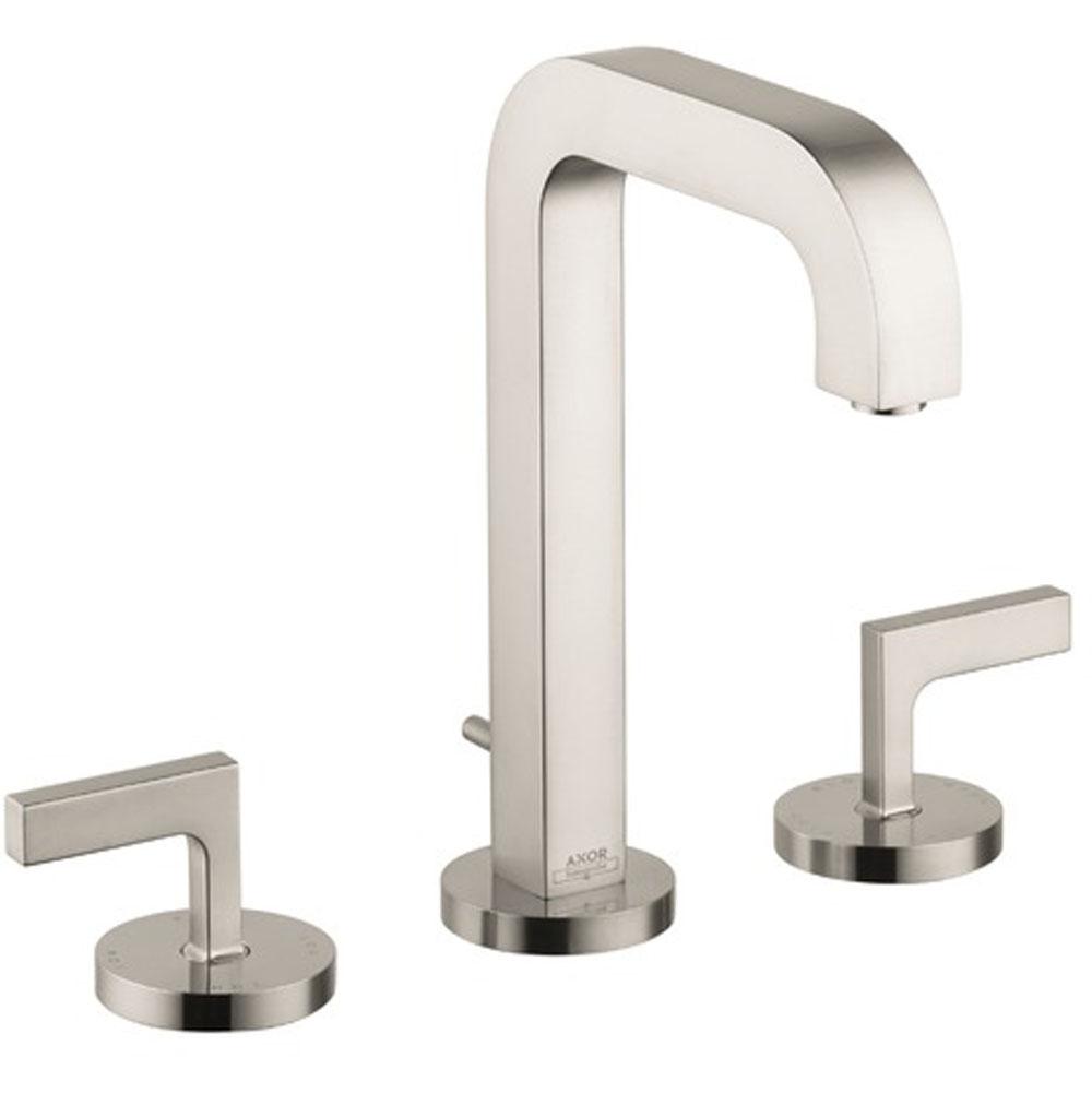 Axor Citterio Widespread Faucet 170 with Lever Handles and Pop-Up Drain, 1.2 GPM in Brushed Nickel
