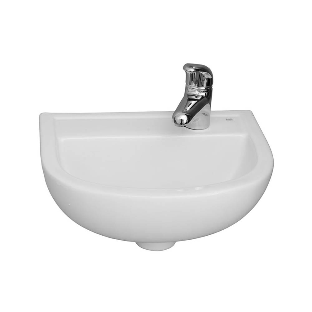 Barclay Compact 380 Wall Hung Basin 1 hole on right - White