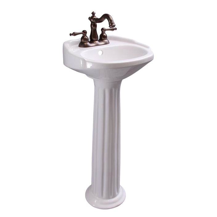 Barclay Silvi 15'' Pedestal Lavatory1 Faucet Hole,White