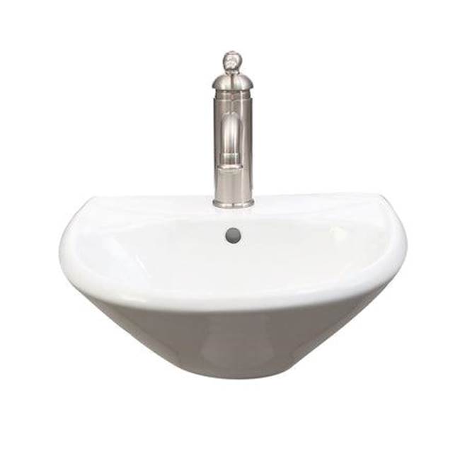 Barclay Gair Wall Hung Basin1 faucet hole, White