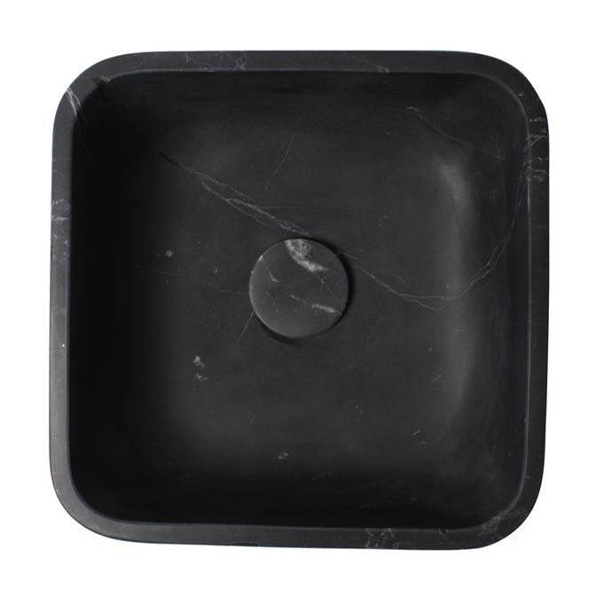 Barclay Maxton Square Sink, 15-3/4''Honed Black Forest Marble
