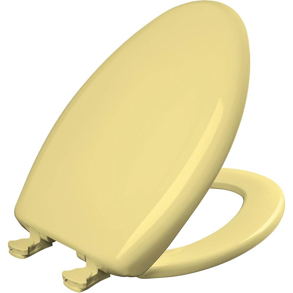 Bemis Elongated Plastic Toilet Seat with WhisperClose with EasyClean & Change Hinge and STA-TITE in Yellow