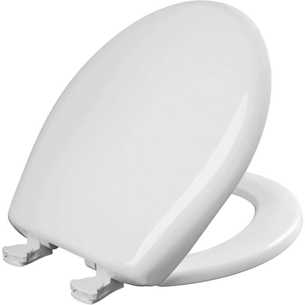 Bemis Round Plastic Toilet Seat with WhisperClose with EasyClean & Change Hinge and STA-TITE in Euro White