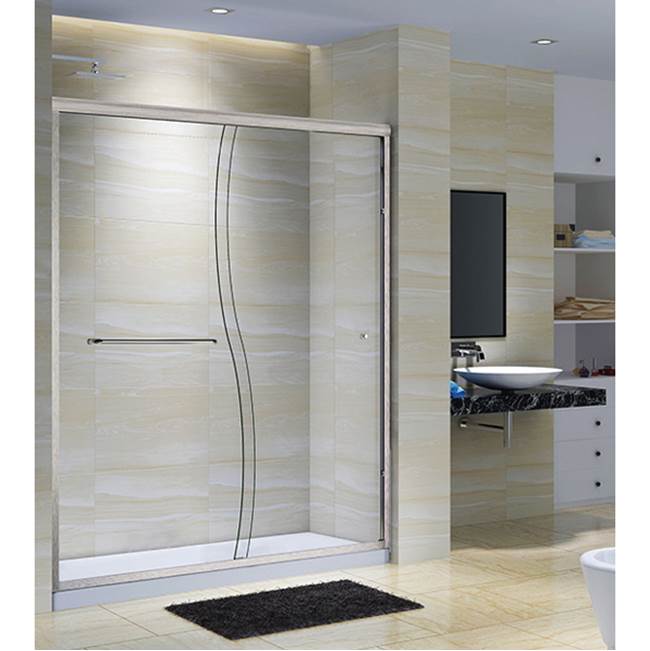 CKB CK Series Semi-Frameless Bypass Sliding Shower Doors With S Glass
