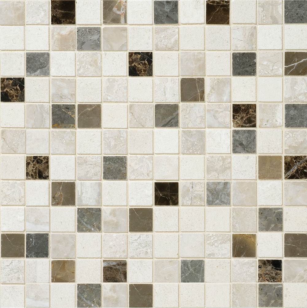 Daltile Decorative Accents Mosaic Natural Stone Tile 12 X 12 Sheet in Taro Blend