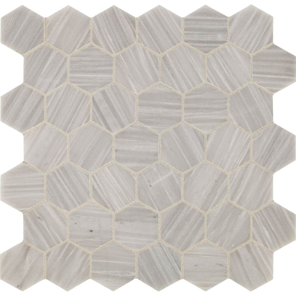 Daltile Fonte Mosaic Natural Stone Tile 13 X 13 Sheet in Nautical Grey