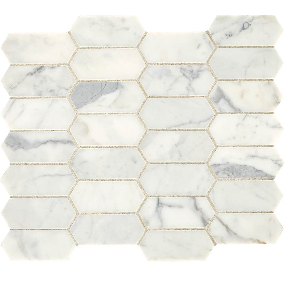 Daltile Marble Mosaic Natural Stone Tile 13 X 11 Sheet in Statuario