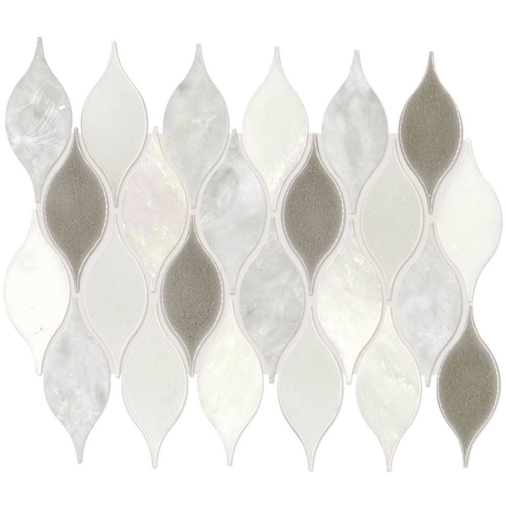 Daltile Decorative Accents Mosaic Natural Stone Tile 11 X 13 Sheet in Lumia Leaf White D
