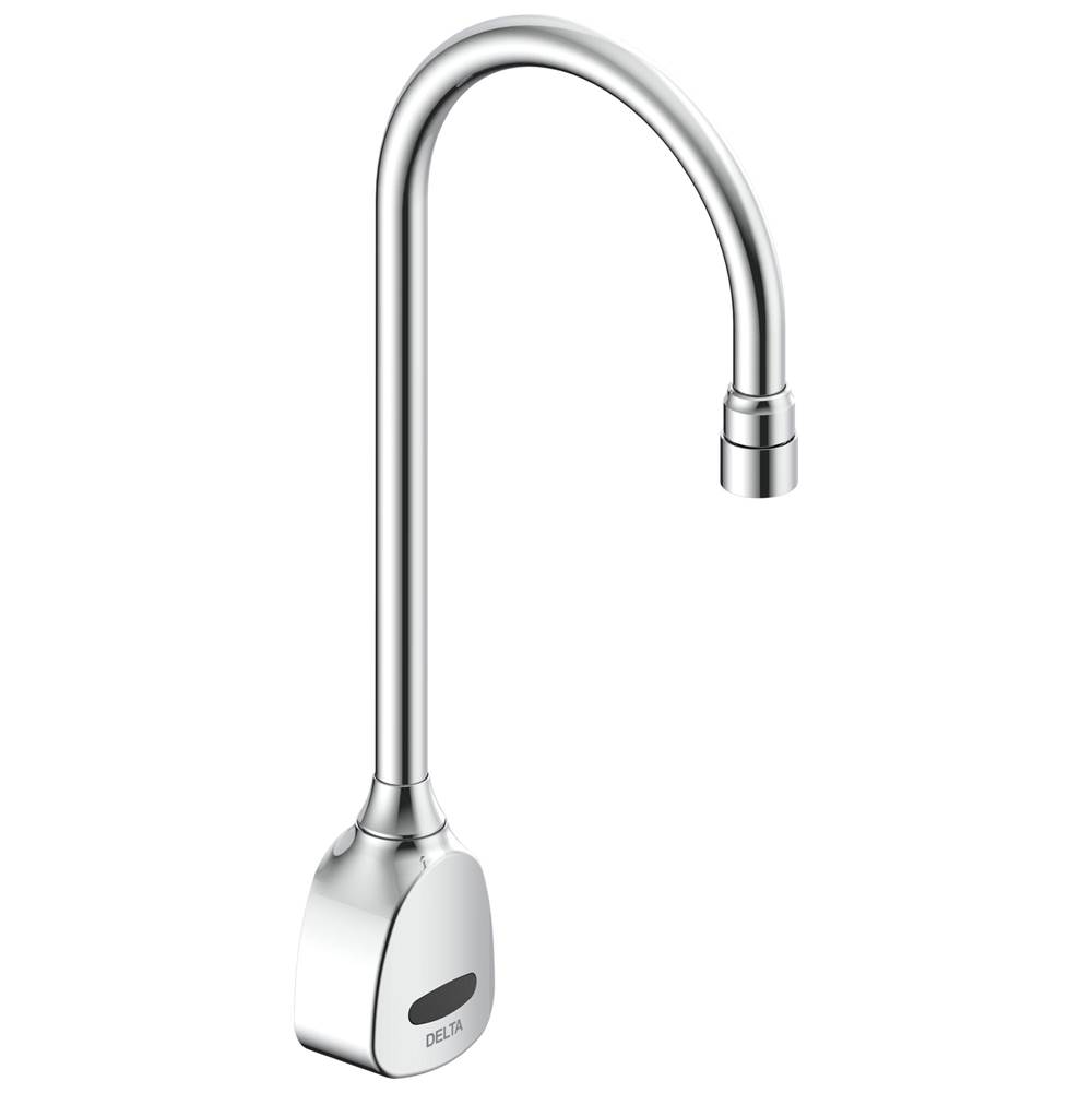 Delta Commercial Commercial 1500T Series: Hardwire Electronic Wall Mount Basin Faucet with Gooseneck Spout