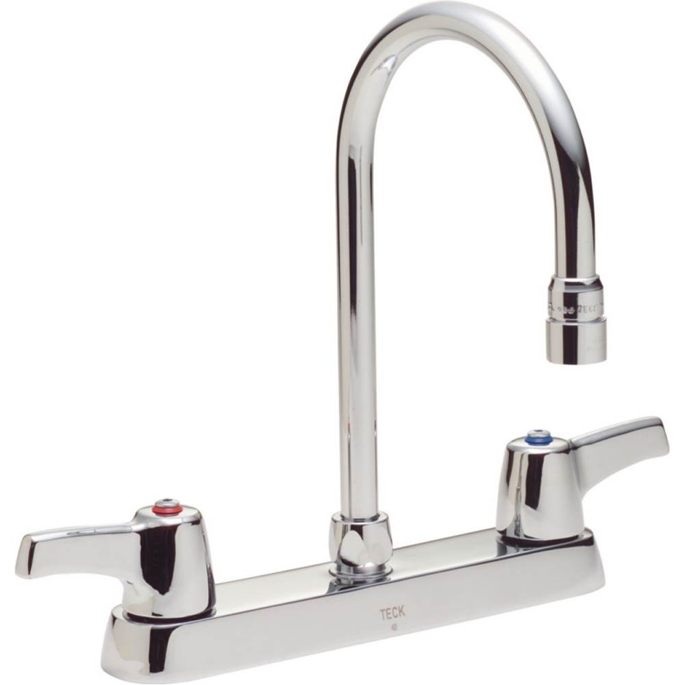 Delta Commercial Commercial 26C3: Two Handle 8'' Cast Deck Mount Faucet