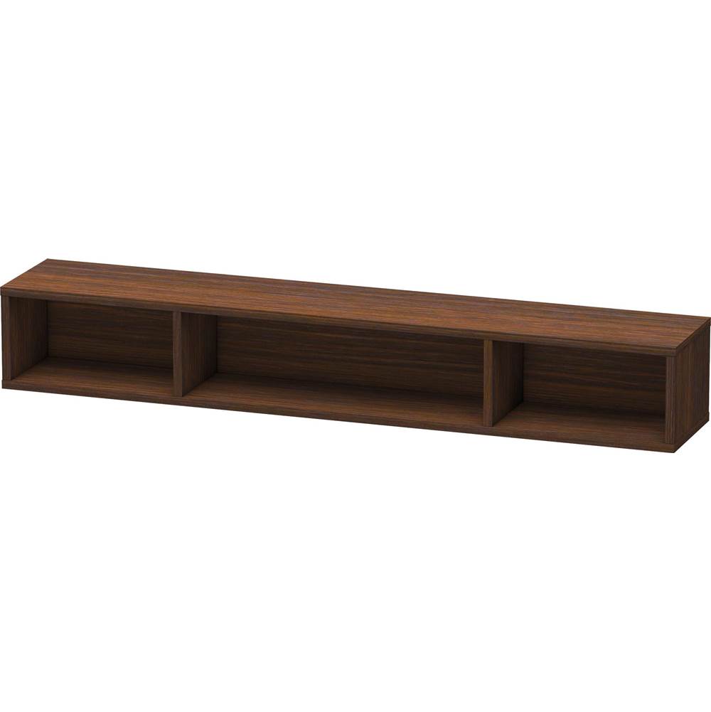 Duravit L-Cube Wall Shelf with Three Compartments Walnut Brushed