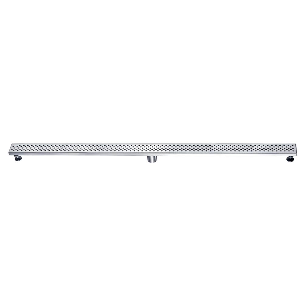 Dawn Shower linear drain--14G, 304type stainless steel, polished, satin finish: 59''Lx3''Wx3-1/8''D