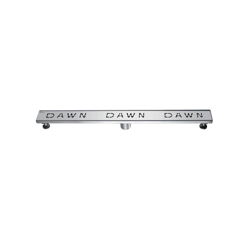 Dawn Shower linear drain--14G, 304type stainless steel, polished, satin finish: 36''Lx3''Wx3-1/8''D