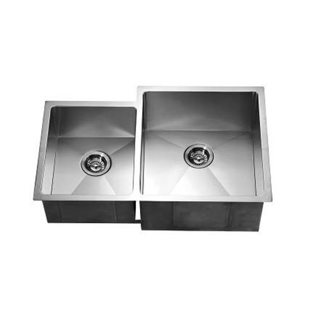 Dawn Dawn® Undermount Double Bowl Square Sink (Small Bowl on Left)