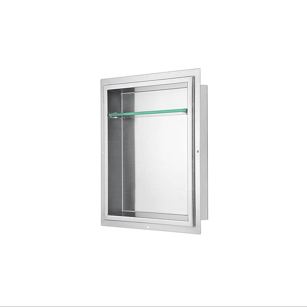 Dawn Dawn® Stainless Steel Finished Shower Niche with One Glass Shelf