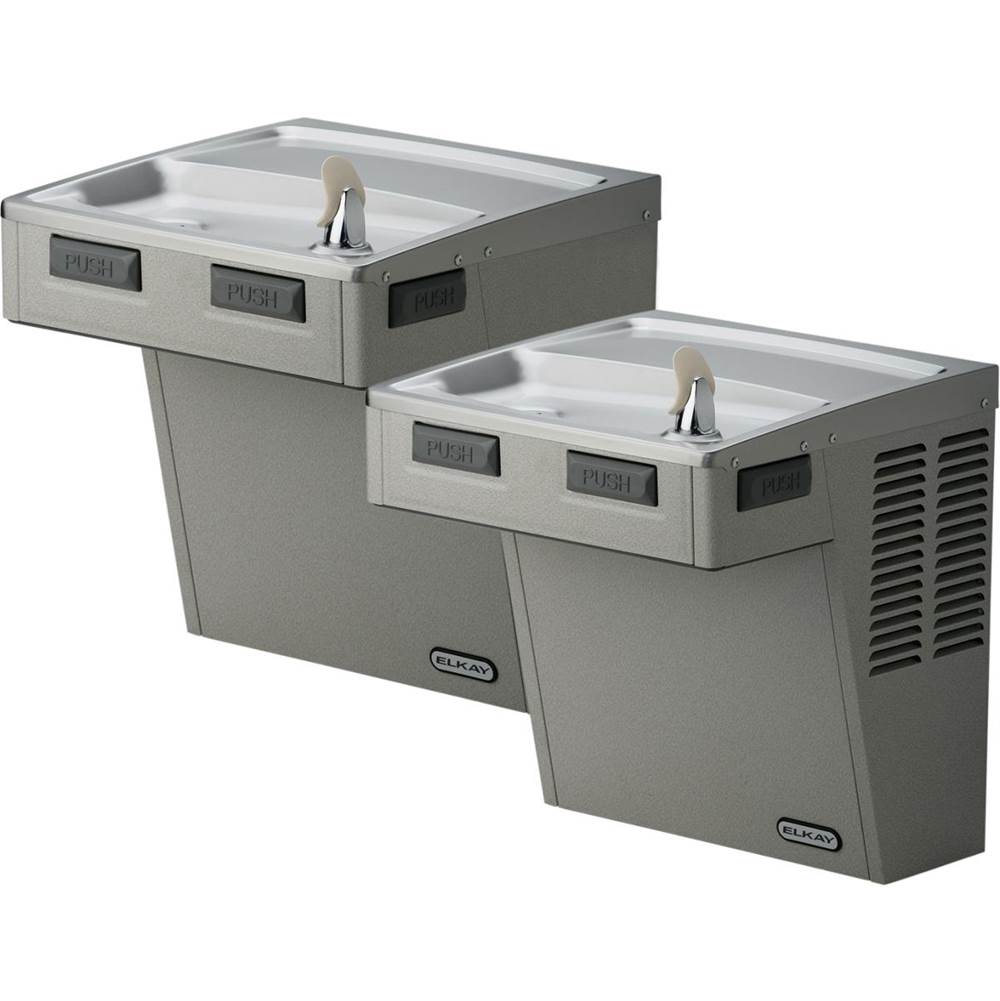 Elkay Wall Mount Bi-Level ADA Cooler, Filtered Refrigerated Stainless