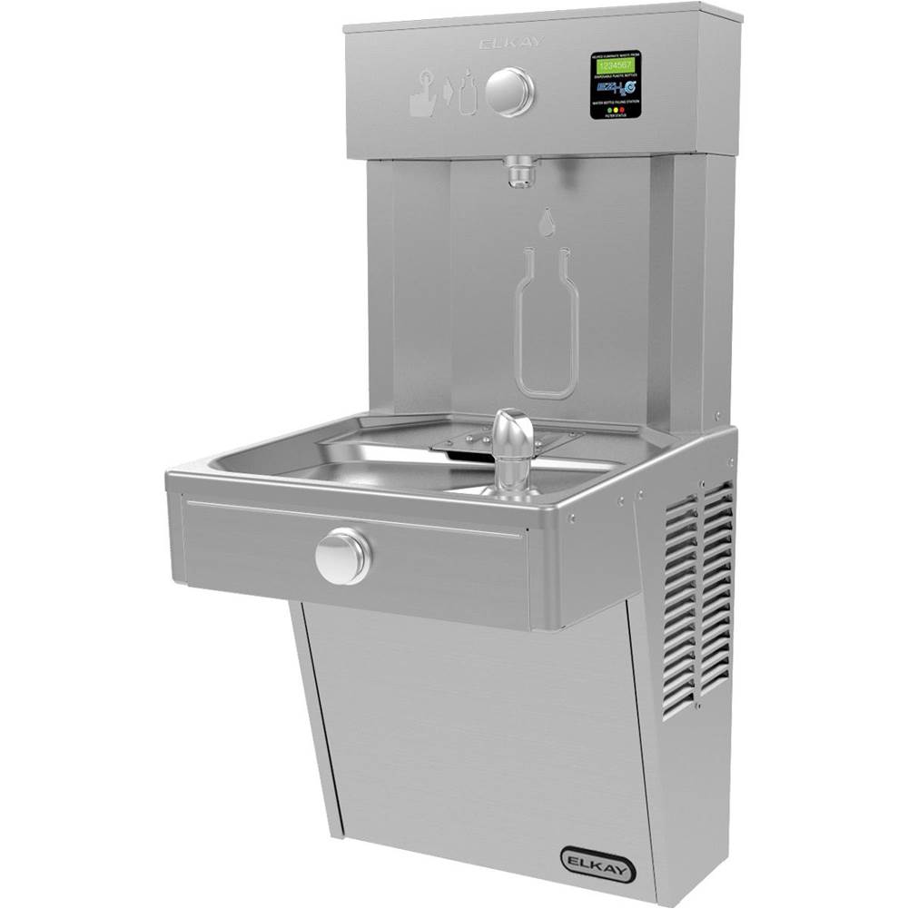 Elkay ezH2O Vandal-Resistant Bottle Filling Station and Single Cooler, Filtered Non-Refrigerated Stainless