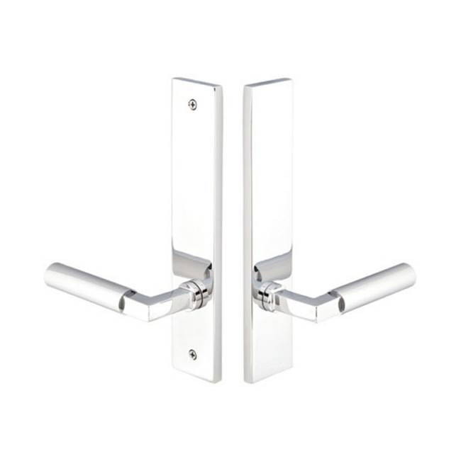 Emtek Multi Point C3, Non-Keyed Fixed Handle OS, Operating Handle IS, Modern Style, 2'' x 10'', Hermes Lever, RH, US26