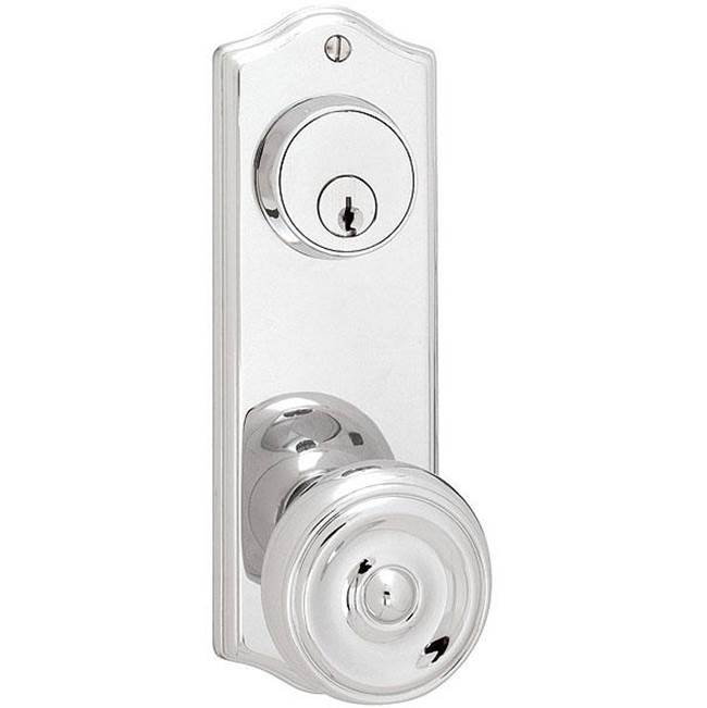 Emtek Passage Double Keyed, Sideplate Locksets Colonial 3-5/8'' Center to Center Keyed, Rustic Lever, RH, US15A