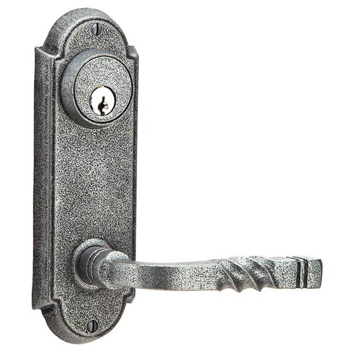 Emtek Dummy Pair Keyed, Sideplate Locksets No.5 3-5/8'' Center to Center Keyed, Savannah Knob, SWS