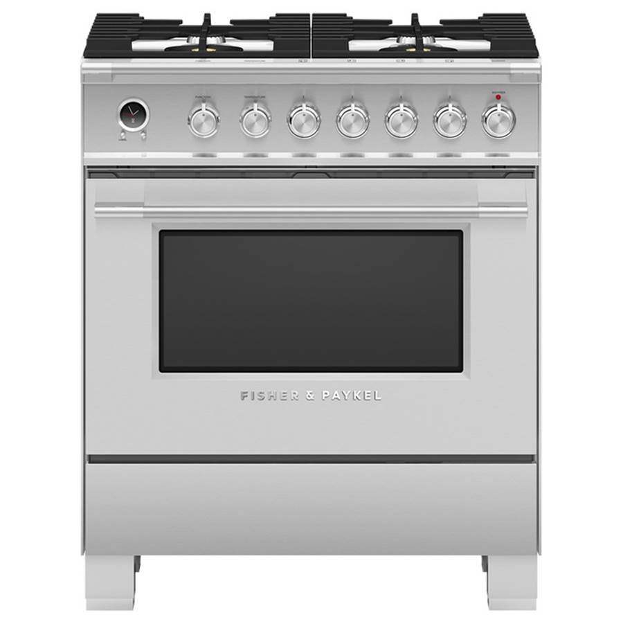 Fisher & Paykel 30'' Range, 4 Burners, Self-cleaning, Stainless Steel