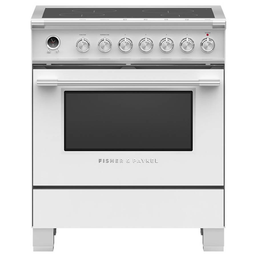 Fisher & Paykel 30'' Range, 4 Zones, Self-cleaning, White