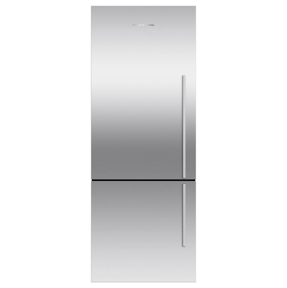 Fisher & Paykel 25'' Bottom Mount Refrigerator Freezer, Stainless Steel, 13.5 cu ft, Ice Only, Counter Depth, Left Hinge, Contemporary Square Handle