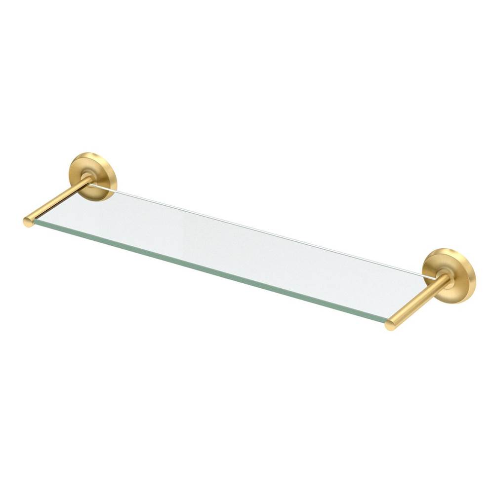 Gatco Designer II Glass Shelf Brushed Brass