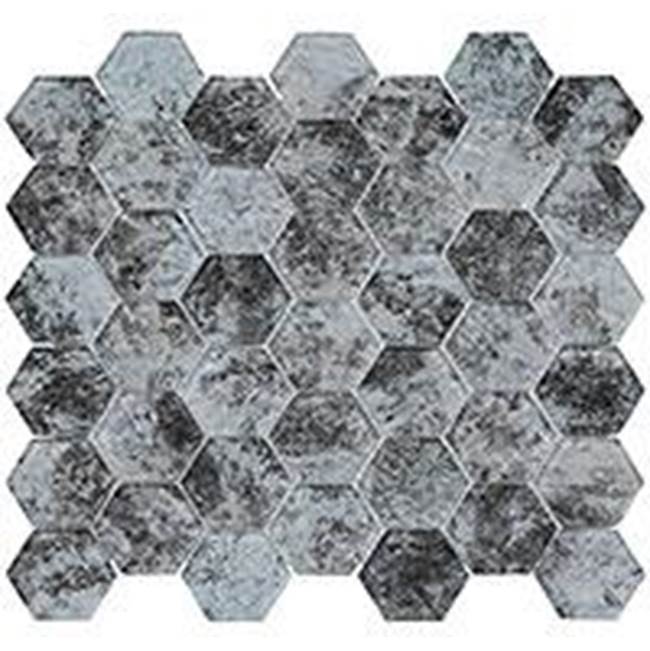 Glazzio Tile Jetson Moda 2x6 back beveled frosted and metallic mosaic