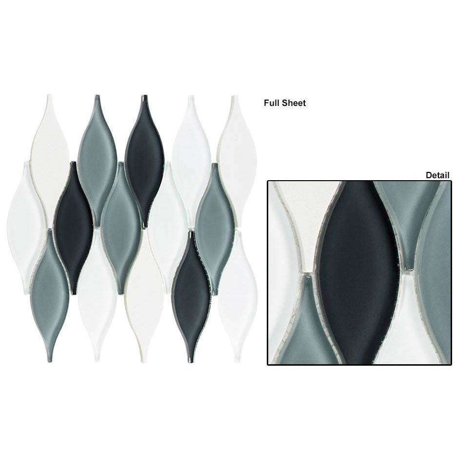 Glazzio Tile Chandelier Unique Shape in Ascot Grey