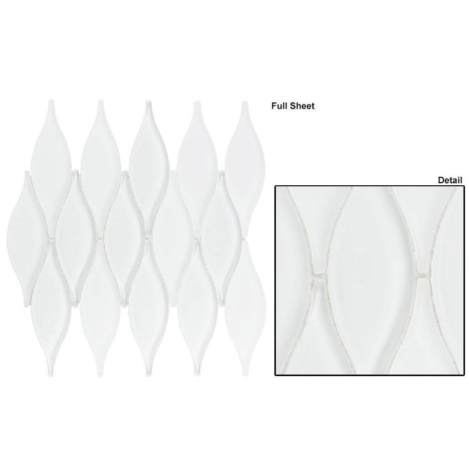 Glazzio Tile Chandelier Unique Shape in Marshmallow White