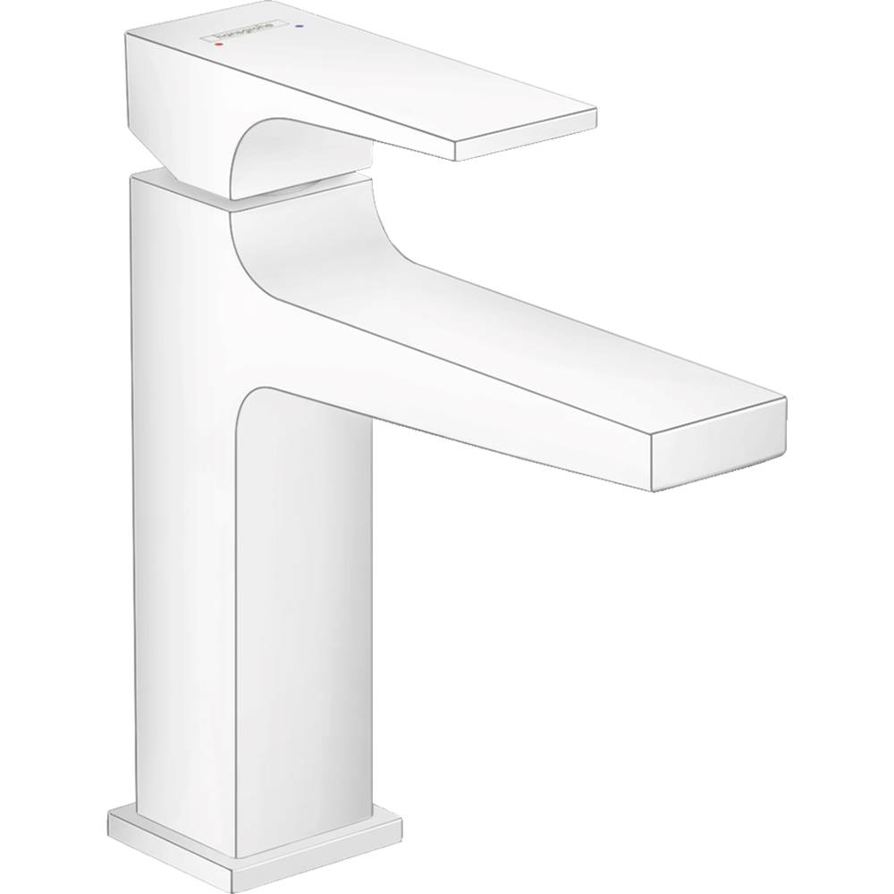 Hansgrohe Metropol Single-Hole Faucet 110 with Lever Handle and Pop-Up Drain, 1.2 GPM in Matte White