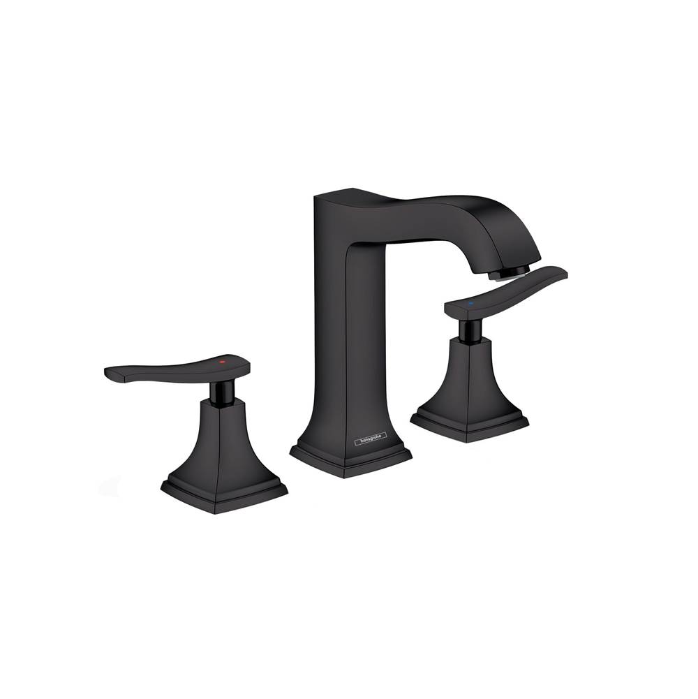 Hansgrohe Metropol Classic Widespread Faucet 160 with Lever Handles and Pop-Up Drain, 1.2 GPM in Matte Black
