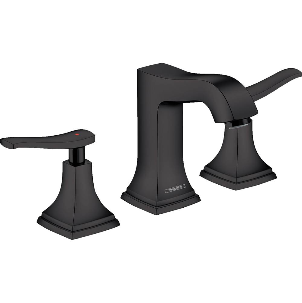 Hansgrohe Metropol Classic Widespread Faucet 110 with Lever Handles and Pop-Up Drain, 1.2 GPM in Matte Black