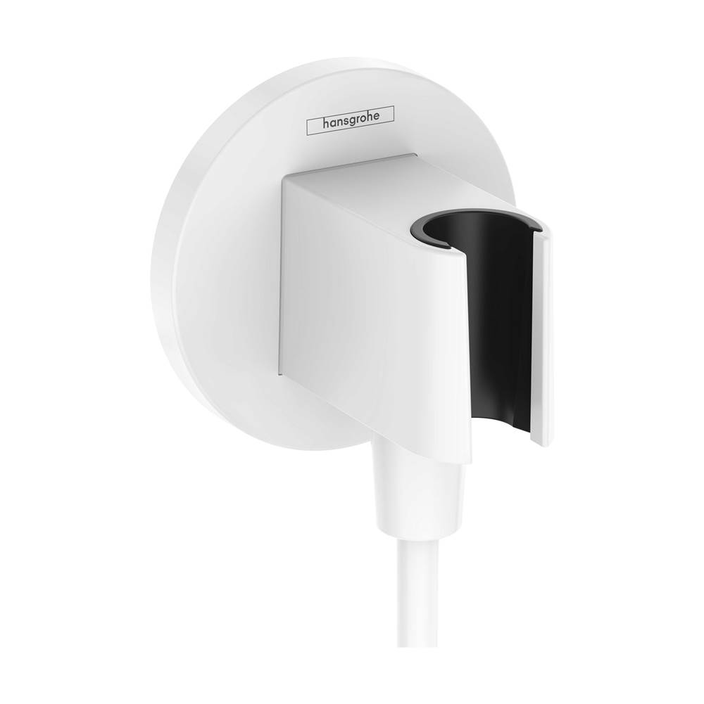 Hansgrohe FixFit S Wall Outlet with Handshower Holder in Matte White