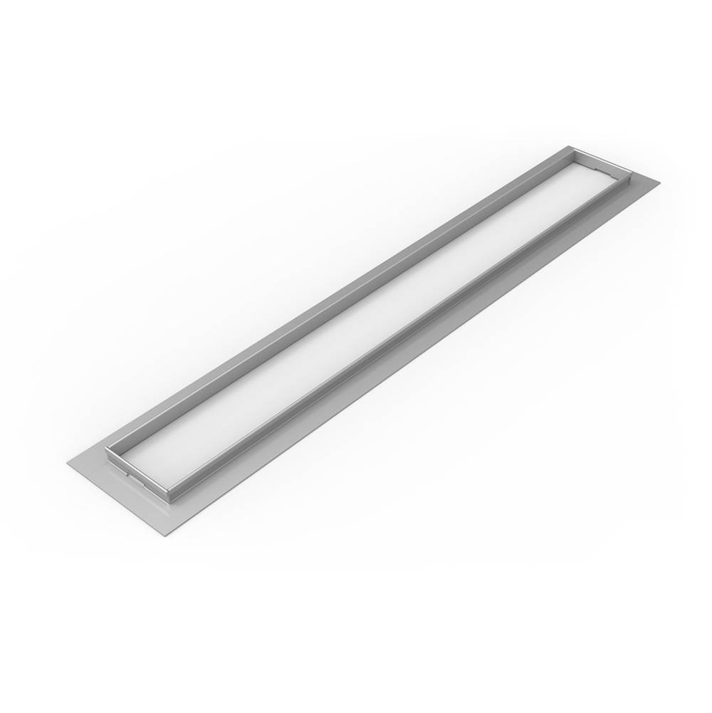 Infinity Drain 24'' Length x 1'' Height Clamping Collar in polished stainless for Universal Infinity Drain™