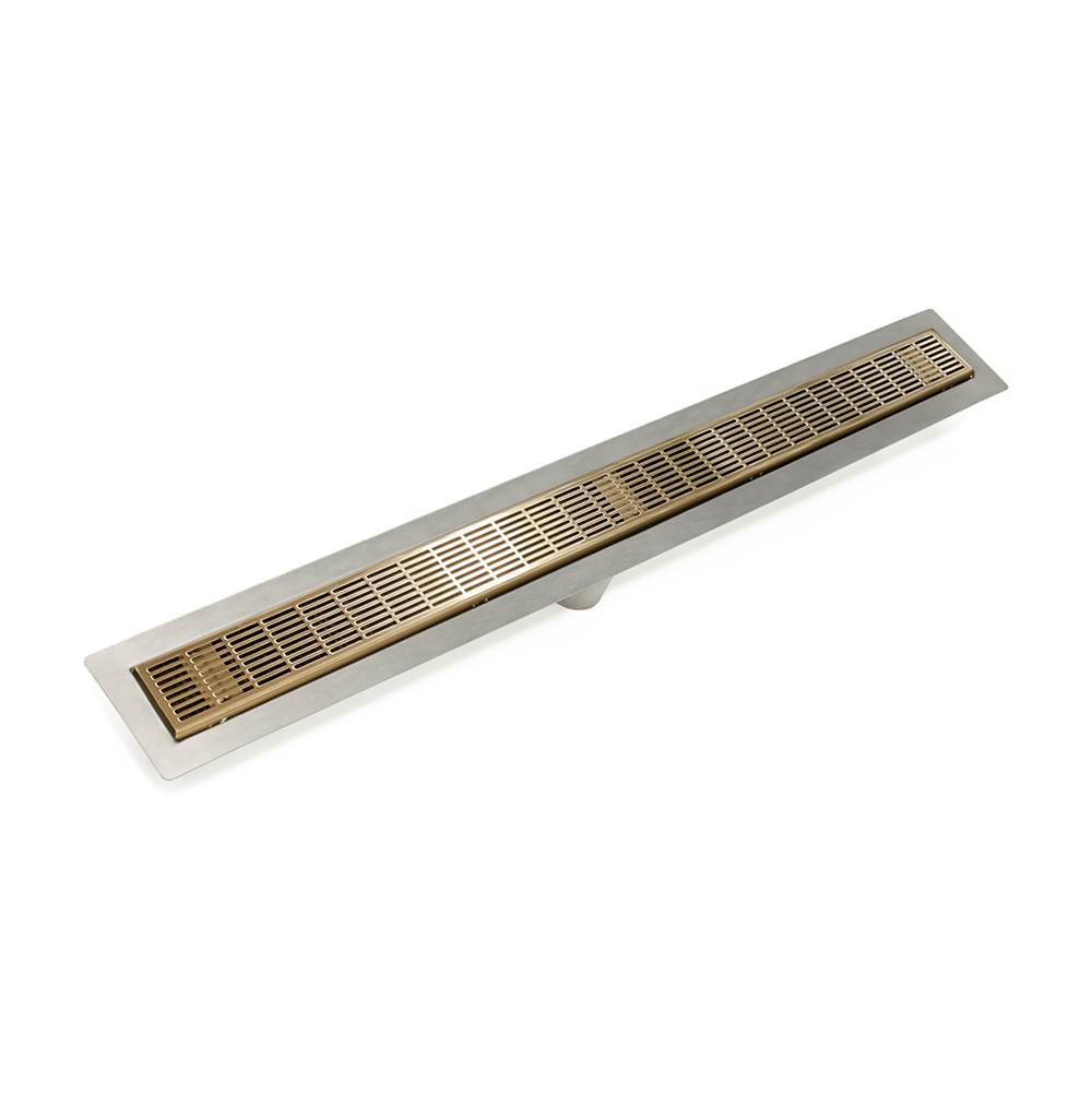 Infinity Drain 32'' FF Series Complete Kit with 2 1/2'' Perforated Slotted Grate in Satin Bronze