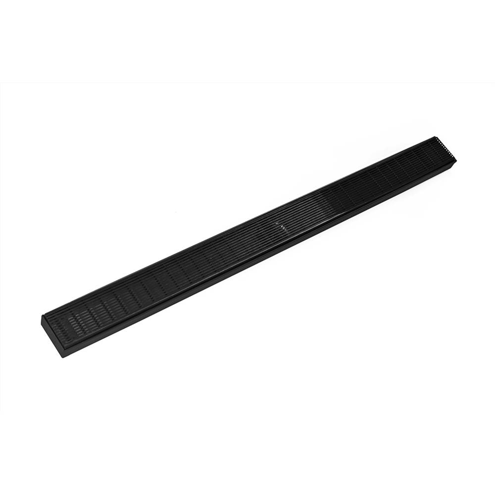 Infinity Drain 60'' FX Series Complete Kit with Wedge Wire Grate in Matte Black