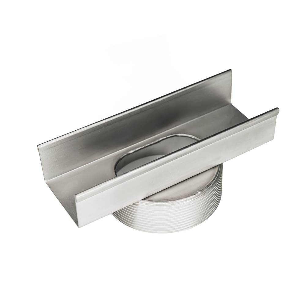 Infinity Drain 8'' Stainless Steel High Flow Outlet Section for S-TIFAS 99 Series in Satin Stainless with 4'' Threaded Nipple