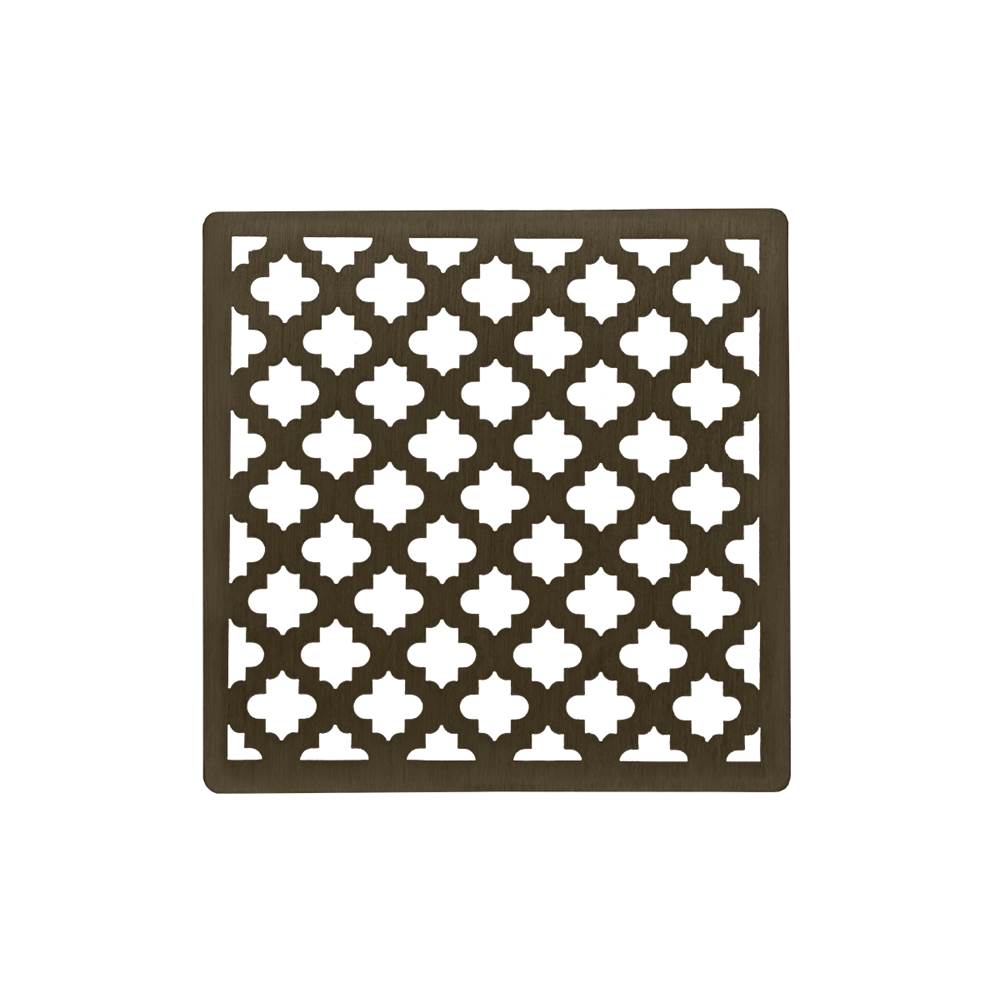 Infinity Drain 4'' x 4'' Moor Pattern Decorative Plate for M 4, MD 4, MDB 4 in Oil Rubbed Bronze