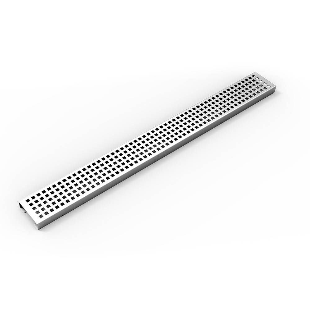 Infinity Drain 24'' Perforated Squares Pattern Grate for USQ Universal Infinity Drain™ in Polished Stainless