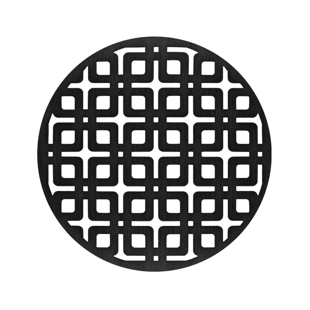Infinity Drain 5'' Round Link Pattern Decorative Plate for RK 5, RKD 5, RKDB 5 in Matte Black