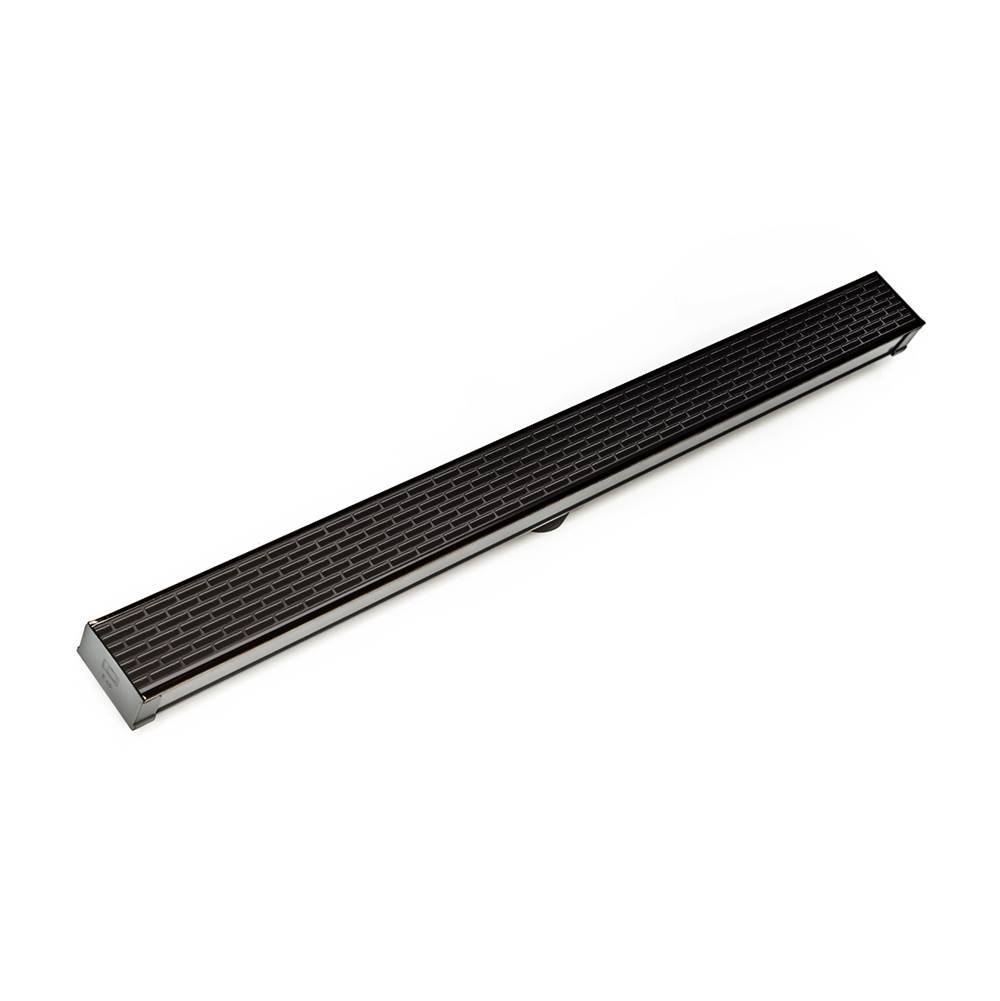 Infinity Drain 36'' S-PVC Series Low Profile Complete Kit with 2 1/2'' Perforated Offset Slot Grate in Oil Rubbed Bronze