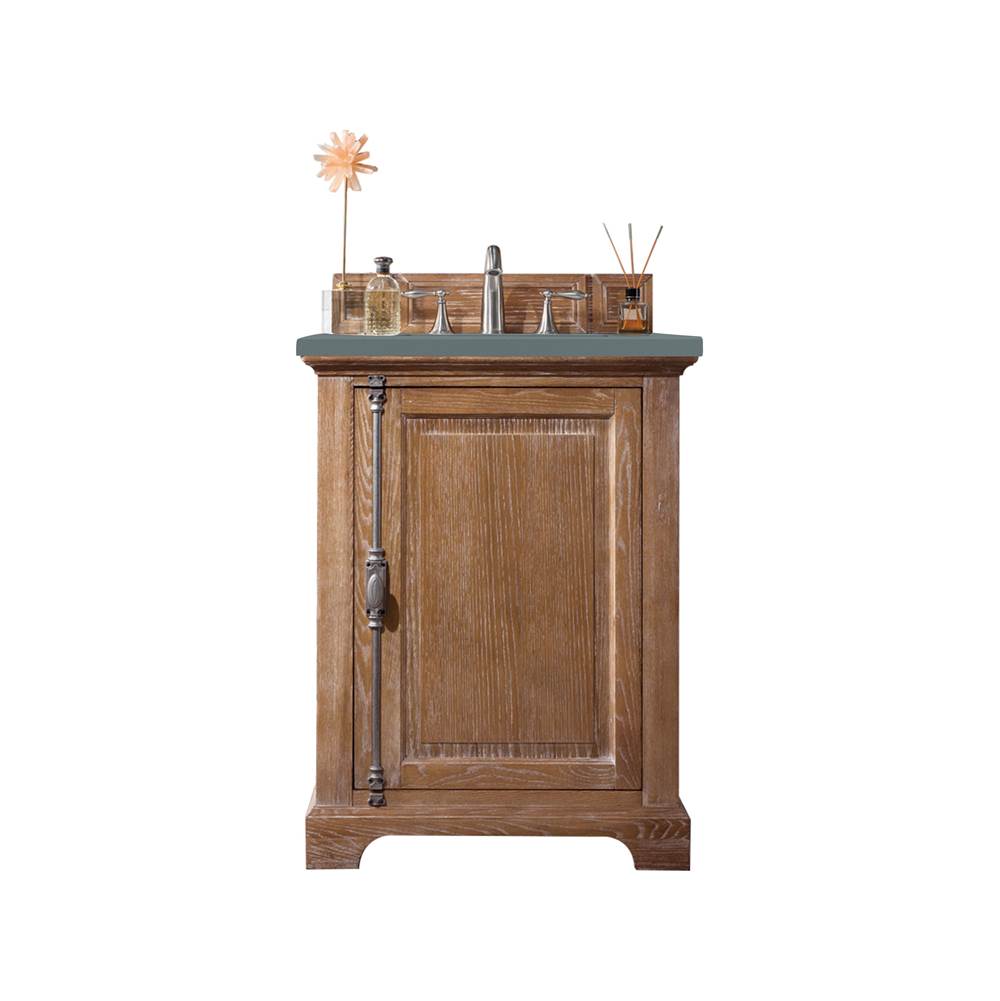 James Martin Vanities Providence 26'' Single Vanity Cabinet, Driftwood, w/ 3 CM Cala Blue Quartz Top