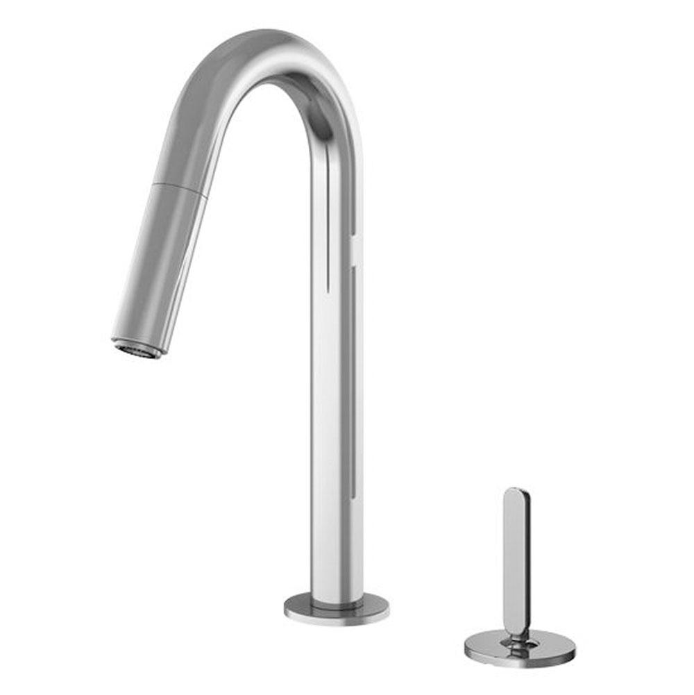 Home Refinements by Julien Pull-Down Bar Faucet W/ Remote Lever Apex Prep, Polished Chrome