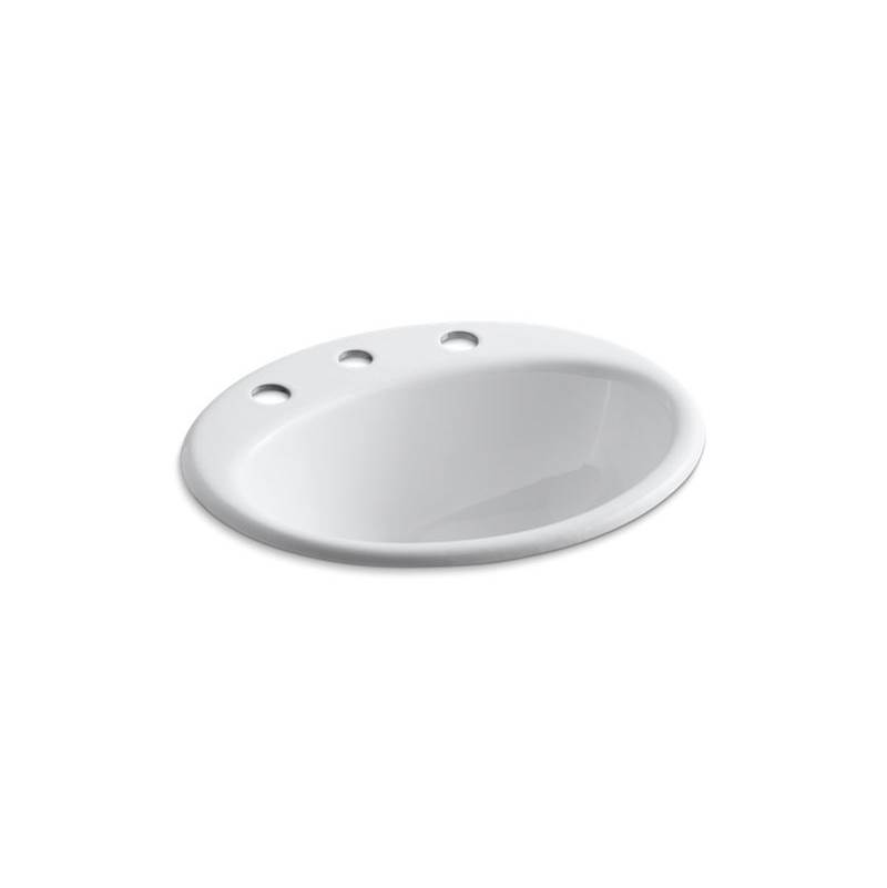 Kohler Farmington® Drop-in bathroom sink with 8'' widespread faucet holes