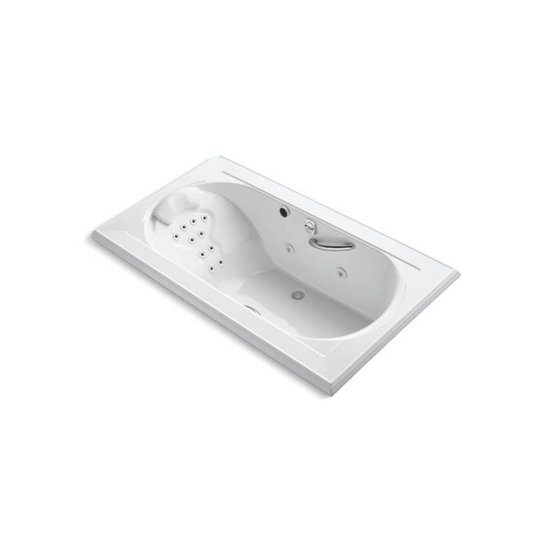 Kohler Memoirs® 72'' x 42'' drop-in whirlpool bath with massage package, end drain and heater